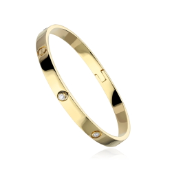 Pulsera R  gida Diamantes y Oro 18k  Baruth 