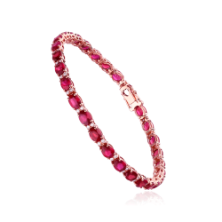 Pulsera Oro Rosa 18k Rubíes y Diamantes "Bleckede"