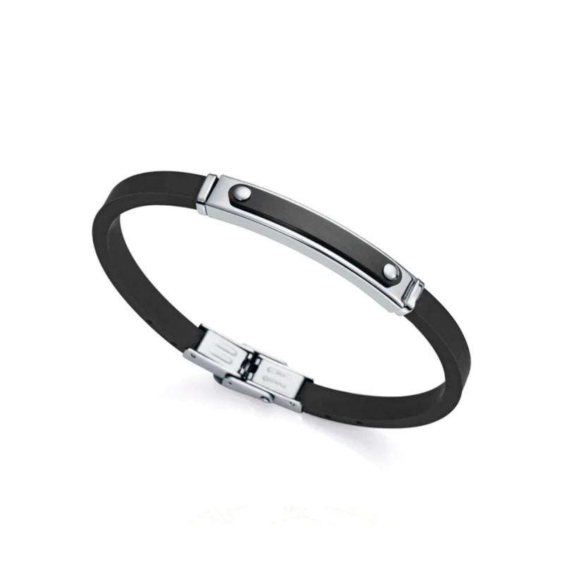 Pulsera Viceroy hombre Heat silicona negra y placa de acero con Ip Negro 14008P01010