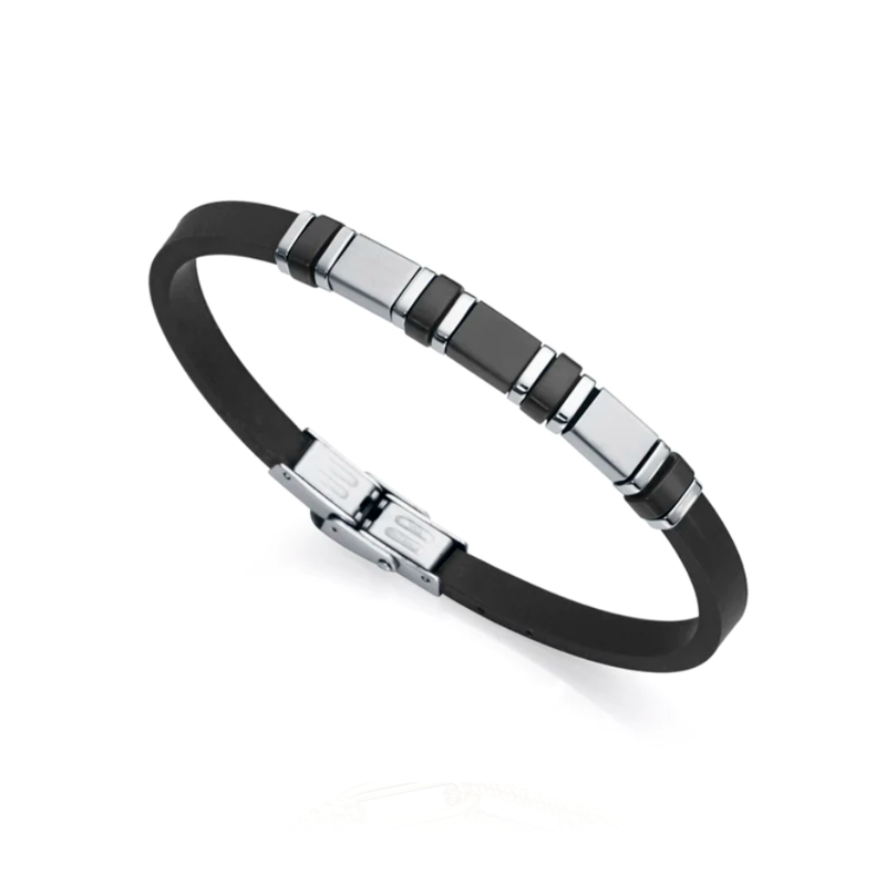 Pulsera Viceroy hombre Heat silicona negra y placa acero con Ip Negro y silicona 14009P01010