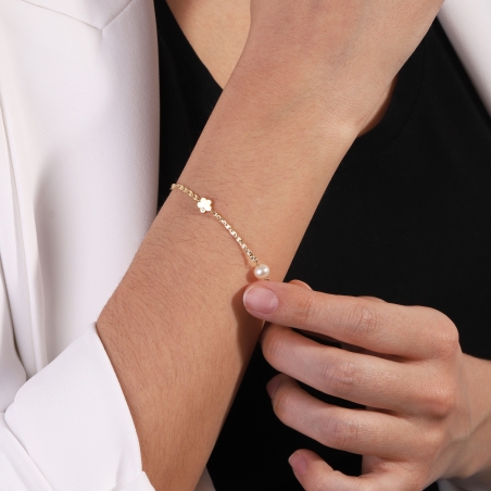 Pulsera Oro 18k perlas y diamantes 0.008cts "Breisig"