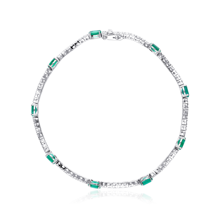 Pulsera Oro 18k, esmeraldas y diamantes 0.90cts "Balingen"