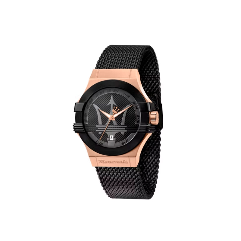 Reloj Maserati Potenza Hombre Negro y Rosado Analógico R8853108010 Reloj Maserati Potenza Hombre Negro y Rosado Analógico R8853108010