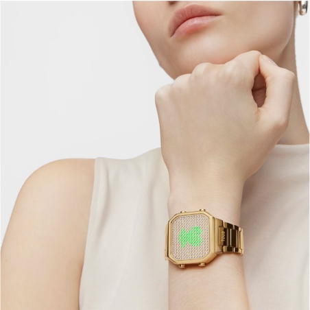 Reloj Tous digital con brazalete de acero IPG dorado y caja con leds D-BEAR 3000130700