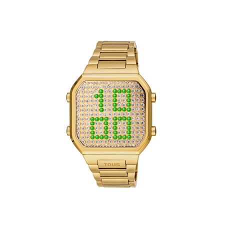 Reloj Tous digital con brazalete de acero IPG dorado y caja con leds D-BEAR 3000130700