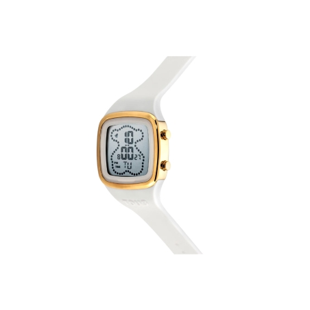 Reloj Tous digital con correa de silicona en color blanco y caja de acero IPG dorado TOUS B-Time 3000131600