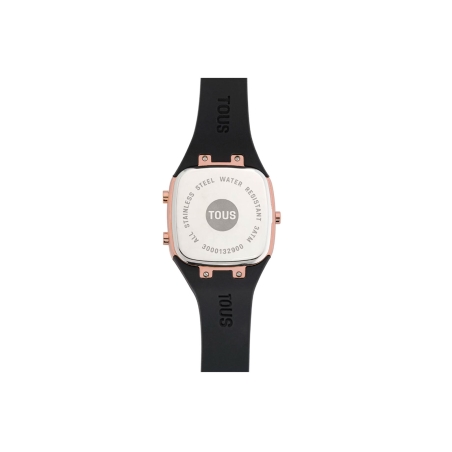Reloj Tous digital con correa de silicona en color negro y caja de acero TOUS B-Time 3000132900