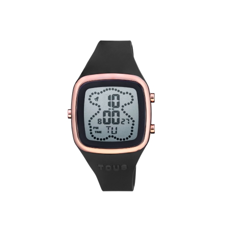 Reloj Tous digital con correa de silicona en color negro y caja de acero TOUS B-Time 3000132900