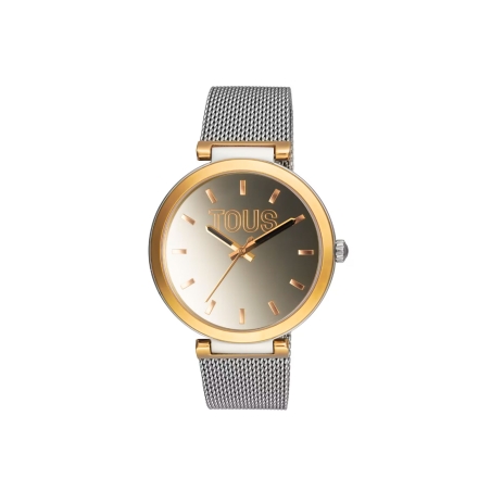 Reloj analógico con brazalete de acero y caja de aluminio en color IPRG dorado TOUS S-Mesh Mirror 3000132000
