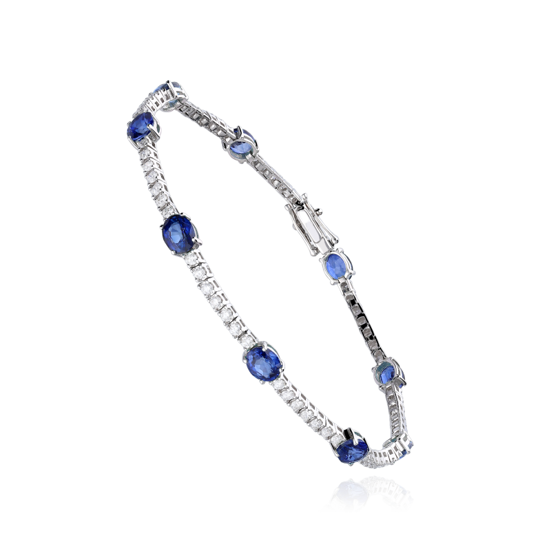 Pulsera Oro 18k, zafiros y diamantes 0.90cts "Balingen"