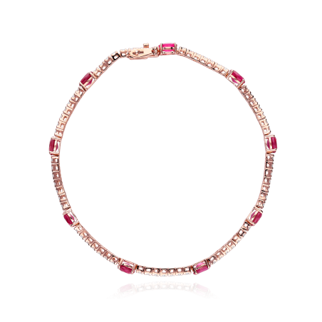 Pulsera Oro Rosa Diamantes y Rubíes "Balingen"