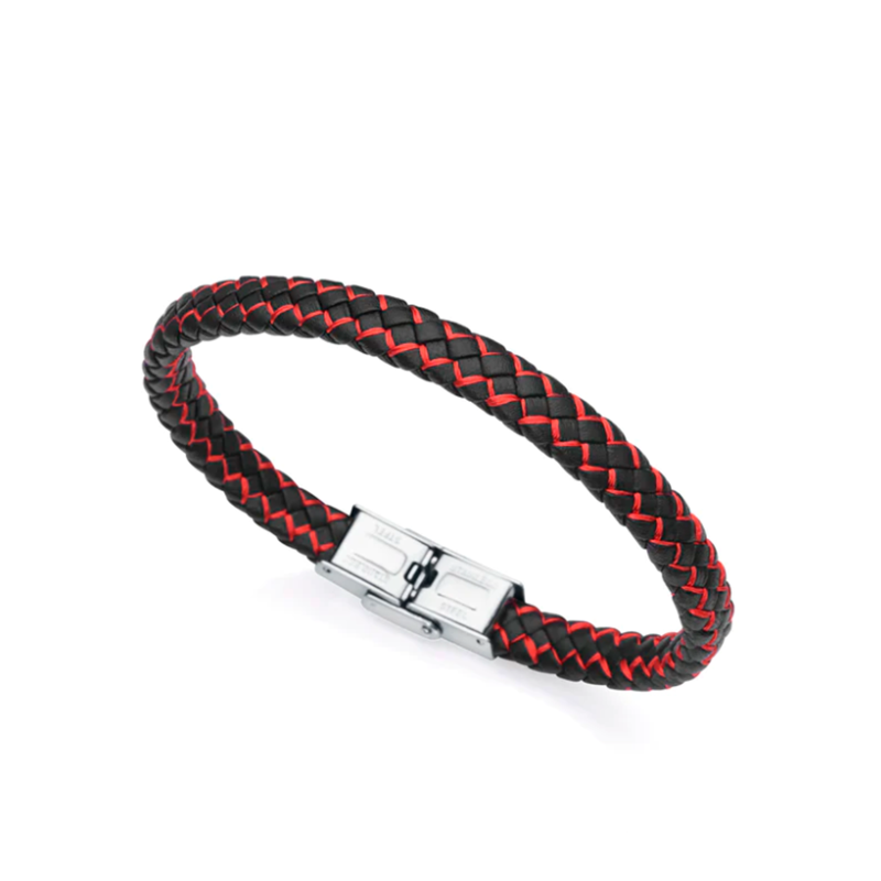 Pulsera Viceroy hombre Heat acero piel y cordón rojo 14010P01010