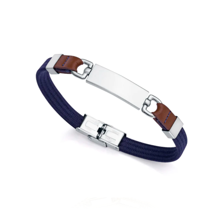 Pulsera Viceroy hombre Magnum nailon azul y piel marrón y acero 14011P01013