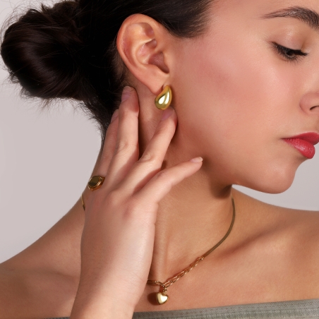 Pendientes plata de ley con baño Oro 18k "Mini Gotas"