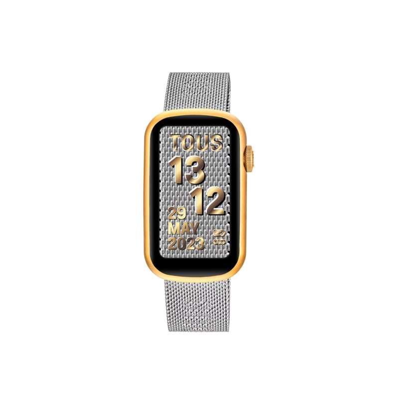 Reloj Tous smartwatch con brazalete de acero y caja de aluminio en color IPG dorado T-Band Mesh 3000132600