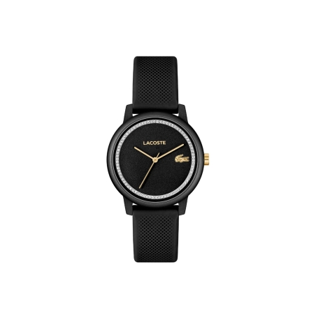 Reloj Lacoste silicona tres agujas cocodrilo unisex negro 2001310