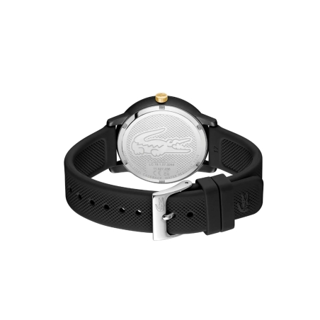 Reloj Lacoste silicona tres agujas cocodrilo unisex negro 2001310