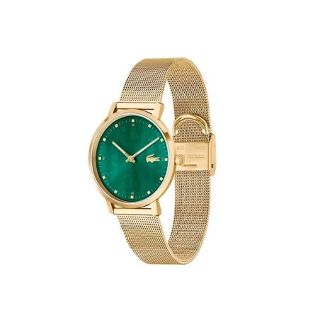 Reloj Lacoste Crocorigin acero Dorado y Verde Analógico Mujer 2001356