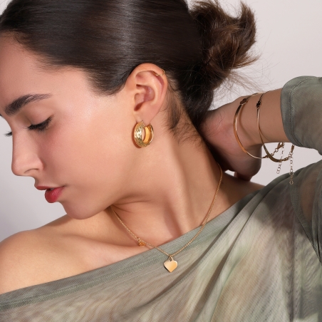 Pendientes plata ley baño Oro 18k "Chill"