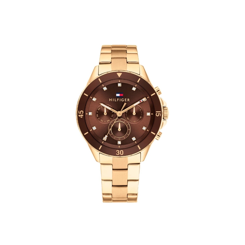 Reloj Tommy Hilfiger Mellie Dorado y Chocolate Multifunción Mujer 1782709