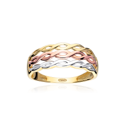 Anillo Oro Tricolor 18k Trenzado  K  striz 