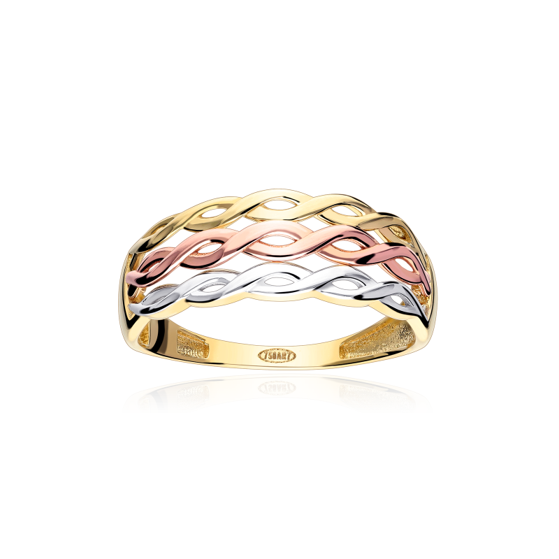 Anillo Oro Tricolor 18k Trenzado "Köstriz"