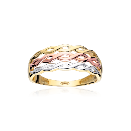 Anillo Oro Tricolor 18k Trenzado "Köstriz"