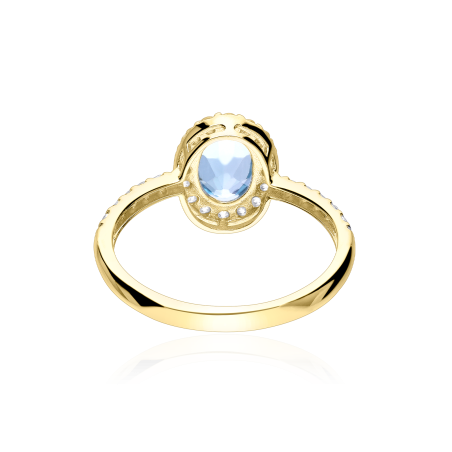 Anillo Topacio Azul Oro 18 k "Elba"