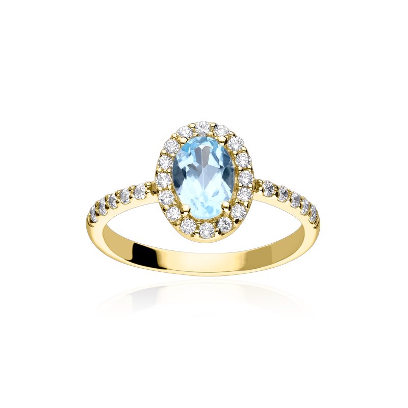 Anillo Topacio Azul Oro 18k "Elba"