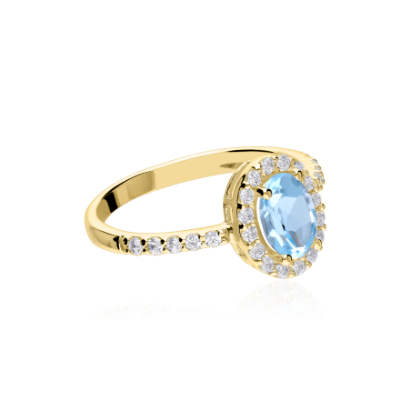 Anillo Topacio Azul Oro 18k "Elba"