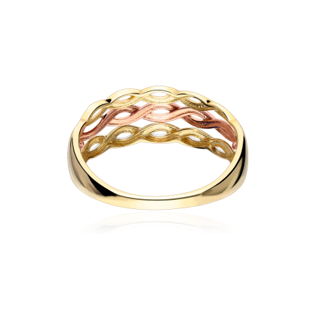 Anillo Oro Tricolor 18k Trenzado "Köstriz"