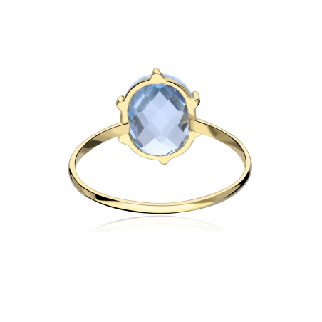 ANILLO "RENATTA" ORO 18k Y TOPACIO AZUL