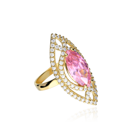 Anillo Lanzadera Oro 18 k Rosa Francia "Bonn"