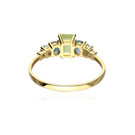 ANILLO "TOPAZ" ORO 18K PERIDOTO Y TOPACIOS