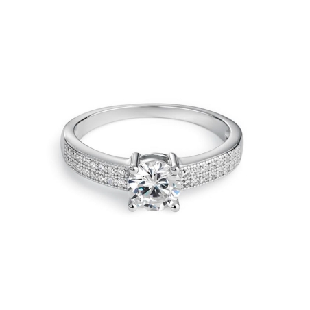 Anillo Itemporality circonita y pavé plata de ley SRN-101-110
