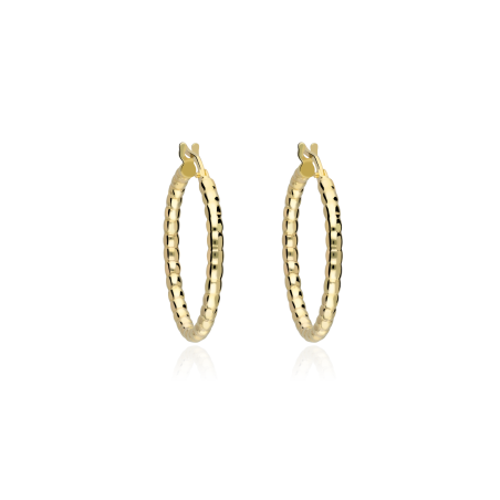 Pendientes plata ley baño Oro 18k 25mm "Lorca"