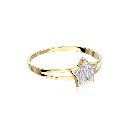 Anillo "Sparkle" oro 18k con circonitas