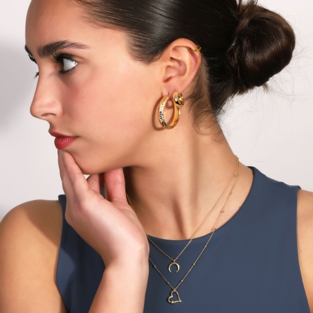 Pendiente Aro Plata ley baño Oro 18k 16mm "Claudia"