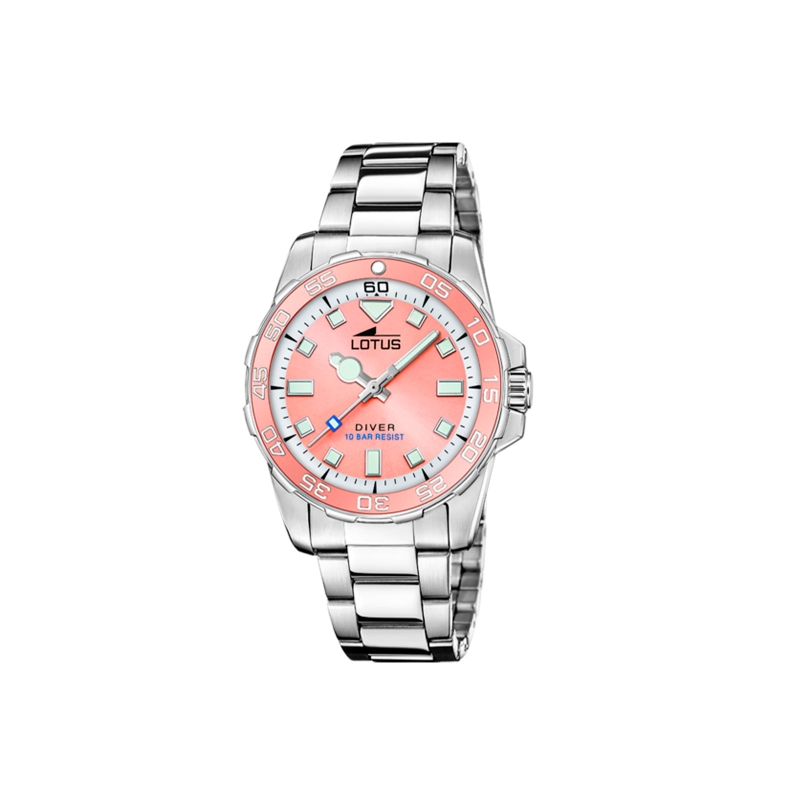 Reloj Lotus acero esfera rosa mujer 18937/4