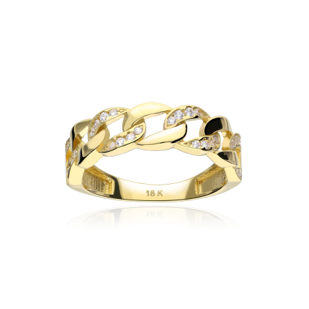 Anillo "Chain" Oro 18k con circonitas