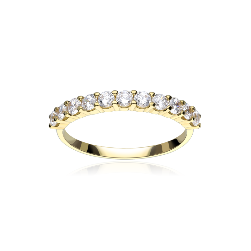 Anillo "Havanna" Oro Amarillo 18k y circonitas 2.1mm