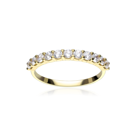 Anillo "Havanna" Oro Amarillo 18k y circonitas 2.1mm