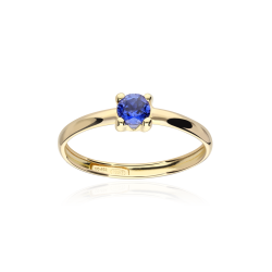 Anillo oro 18k y zafiro 4mm "Four"