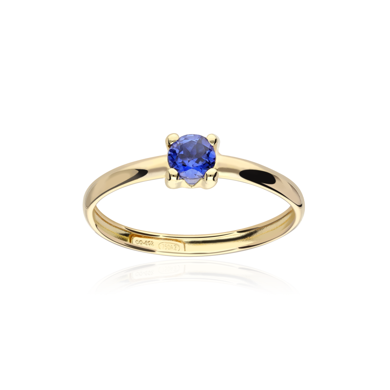 Anillo oro 18k y zafiro 4mm "Four"