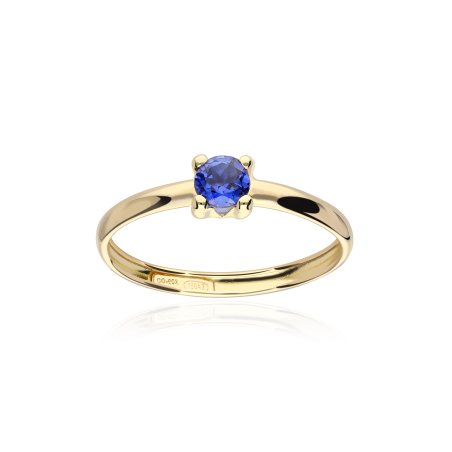 Anillo oro 18k y zafiro 4mm "Four"