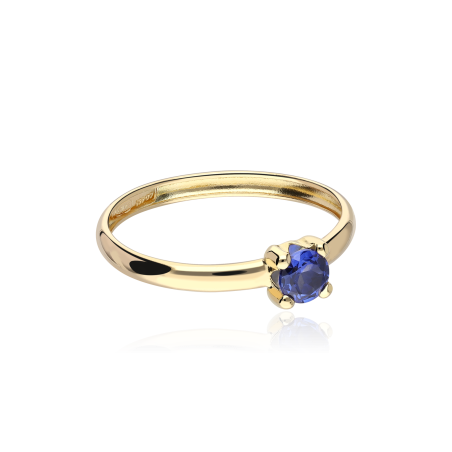 Anillo oro 18k y zafiro 4mm "Four"