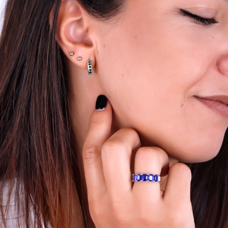 Anillo Oro blanco 18k y zafiros 2.73cts "Taide" - Joyerías Sánchez