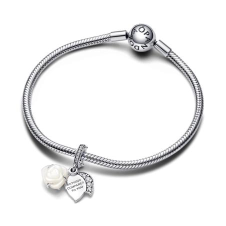 Charm Pandora Colgante Doble Rosa Floreciendo 793200c01