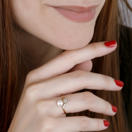 ANILLO  "NEW HAVEN" PERLA CULTIVADA ORO 18K