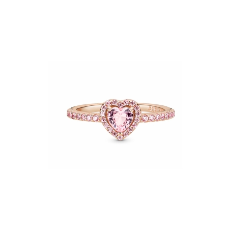 Anillo Pandora Corazón Brillante Elevado Rosa 188421C04